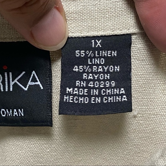 Erika Women Linen Blend Shirt Size 1X - Picture 7 of 10